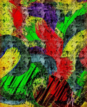 Splashing Waves of Multicolored Magma